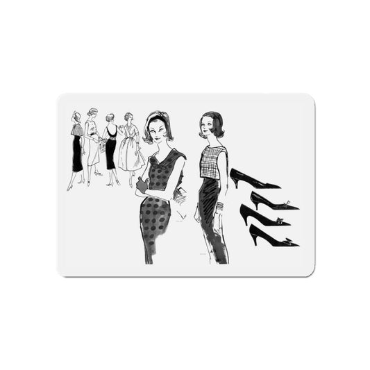 Fashion Illustration by Erica Perl, 1957 (1) (Magazine Illustration) Refrigerator Magnet-6 × 6"-The Sticker Space