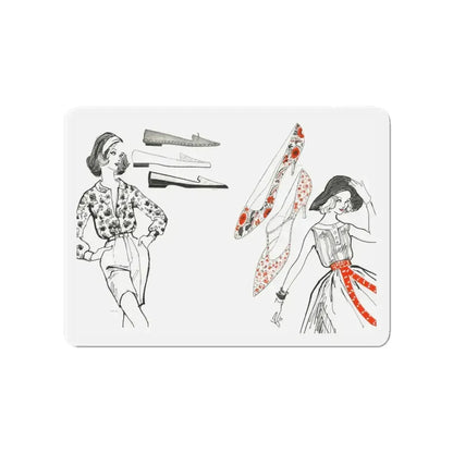 Fashion Illustration by Erica Perl, 1957 (2) (Magazine Illustration) Refrigerator Magnet - The Sticker Space