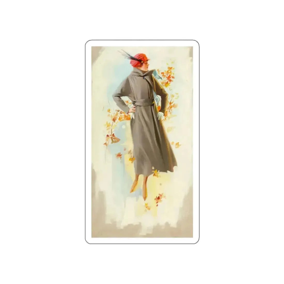 Fashion Illustration, Fall, 1918 (Magazine Illustration) STICKER Vinyl Die-Cut Decal - The Sticker Space