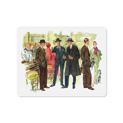 Fashion illustration from Esquire, 1954 (Magazine Illustration) Refrigerator Magnet 3 Inch Die-Cut - The Sticker Space