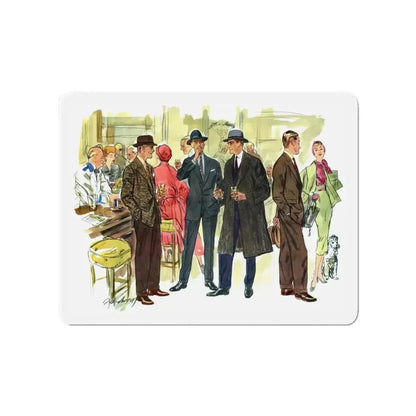 Fashion illustration from Esquire, 1954 (Magazine Illustration) Refrigerator Magnet 4 Inch Die-Cut - The Sticker Space