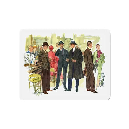 Fashion illustration from Esquire, 1954 (Magazine Illustration) Refrigerator Magnet 5 Inch Die-Cut - The Sticker Space