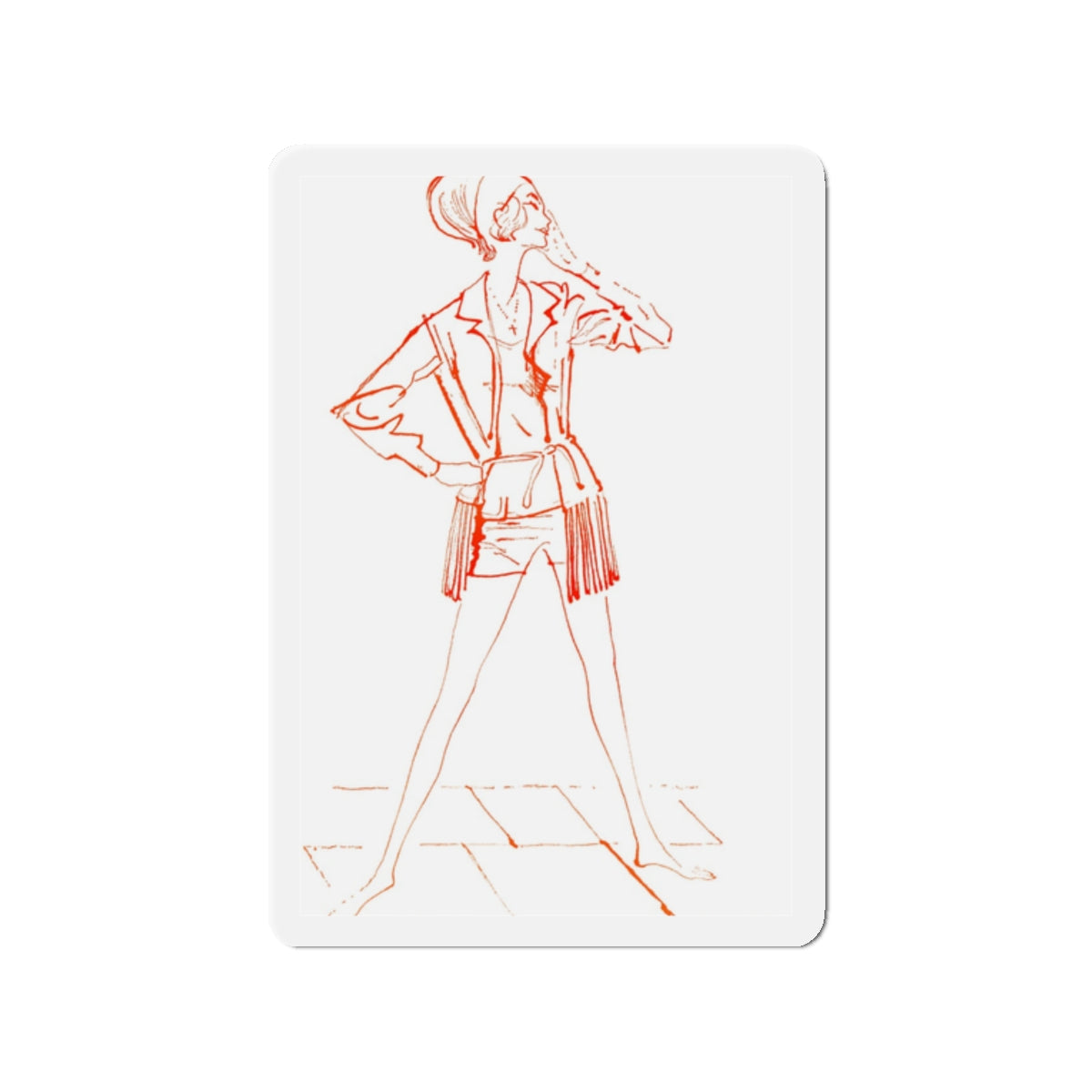 Fashion illustration from Good Housekeeping magazine, 1960 (Magazine Illustration) Refrigerator Magnet-2" x 2"-The Sticker Space