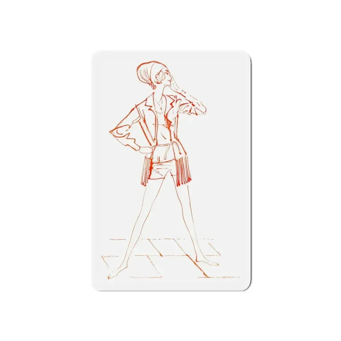 Fashion illustration from Good Housekeeping magazine, 1960 (Magazine Illustration) Refrigerator Magnet 5 Inch Die-Cut - The Sticker Space