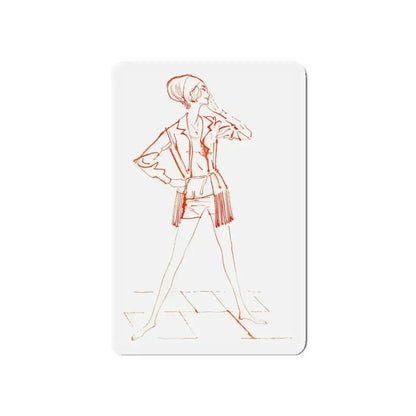 Fashion illustration from Good Housekeeping magazine, 1960 (Magazine Illustration) Refrigerator Magnet 5 Inch Die-Cut - The Sticker Space