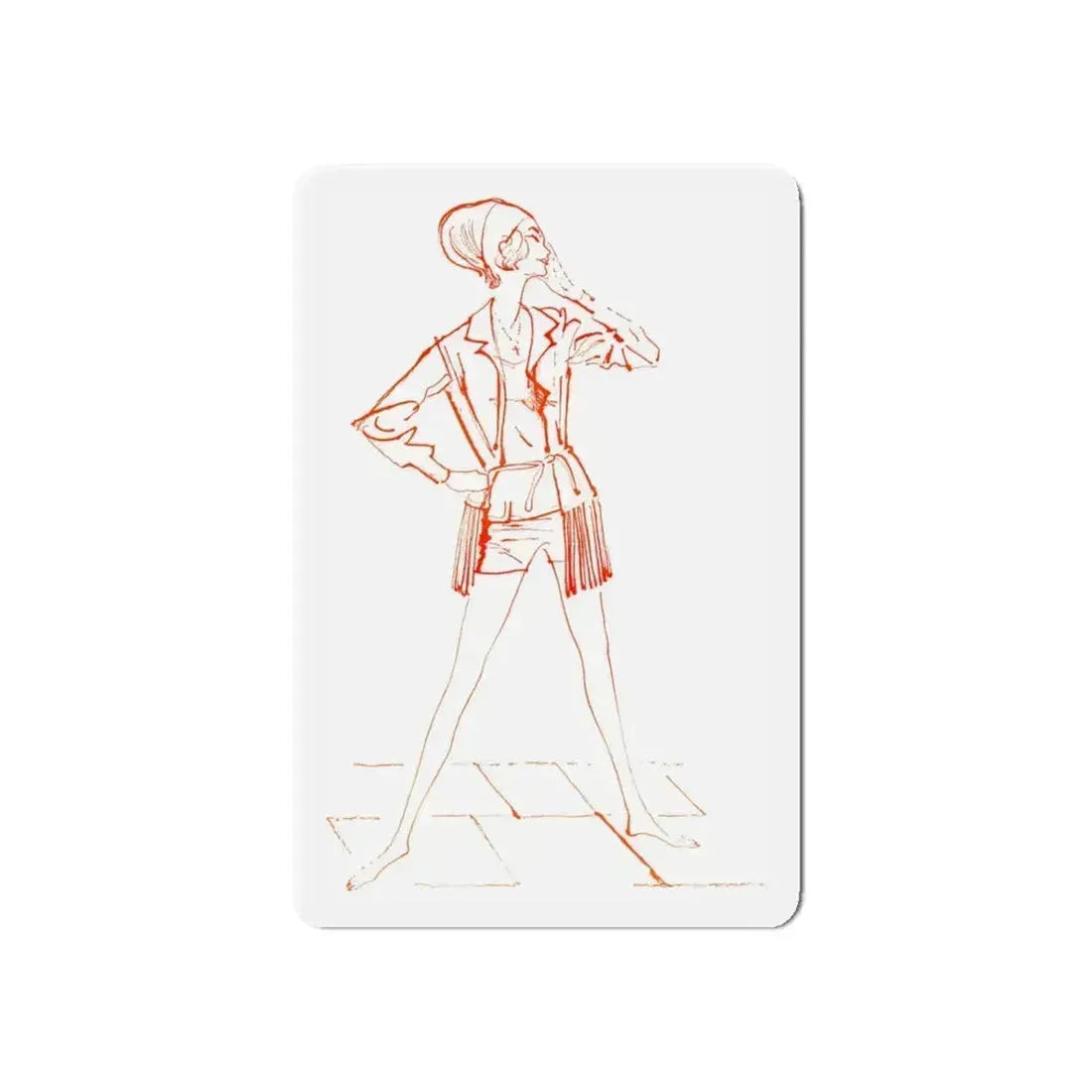 Fashion illustration from Good Housekeeping magazine, 1960 (Magazine Illustration) Refrigerator Magnet 6 Inch Die-Cut - The Sticker Space