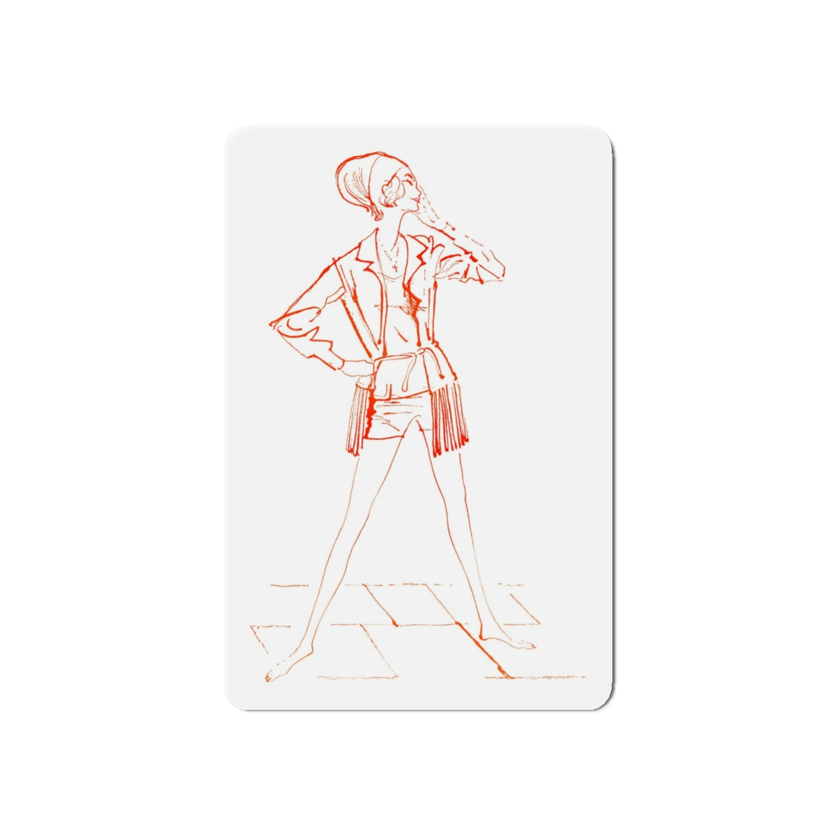 Fashion illustration from Good Housekeeping magazine, 1960 (Magazine Illustration) Refrigerator Magnet-6 × 6"-The Sticker Space