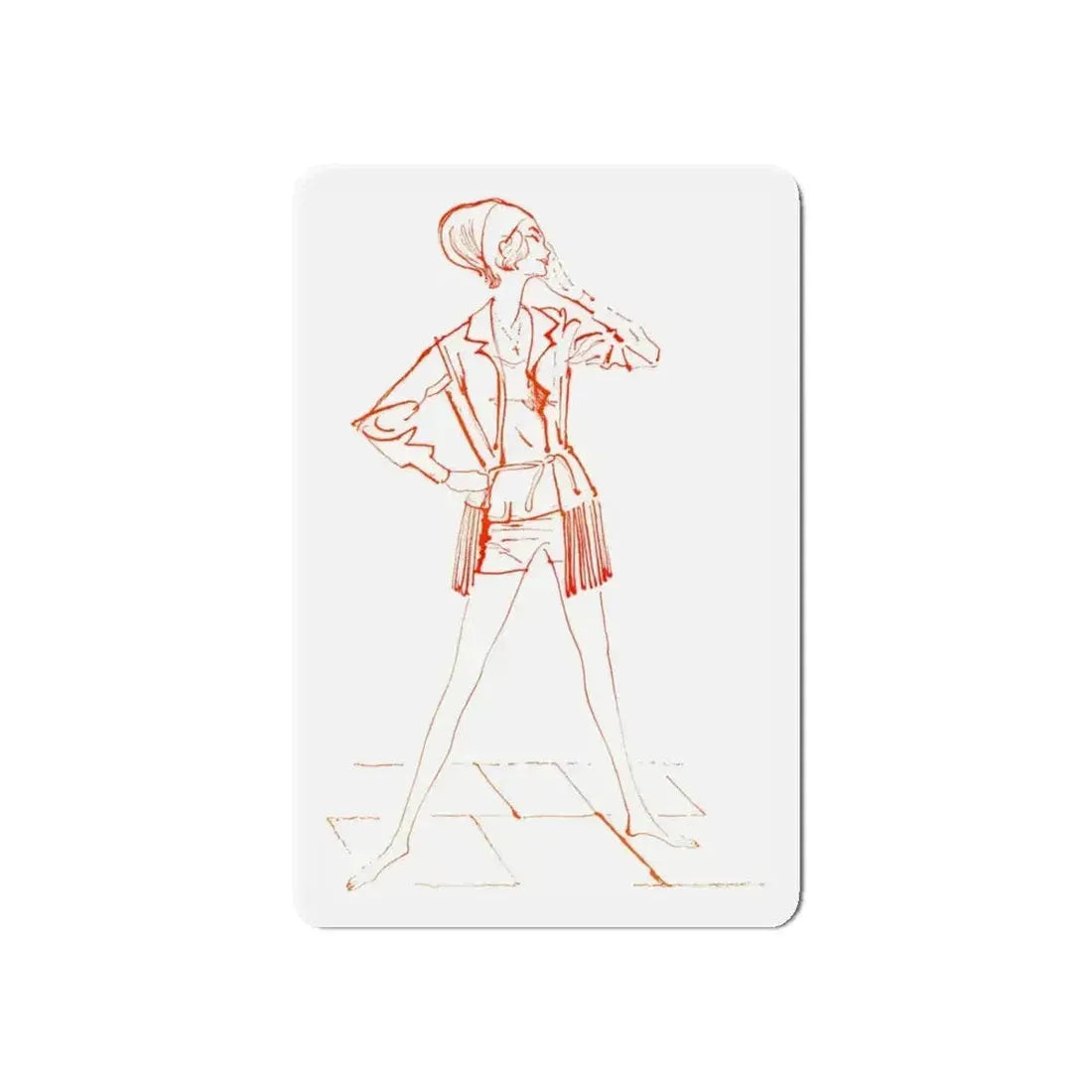 Fashion illustration from Good Housekeeping magazine, 1960 (Magazine Illustration) Refrigerator Magnet - The Sticker Space