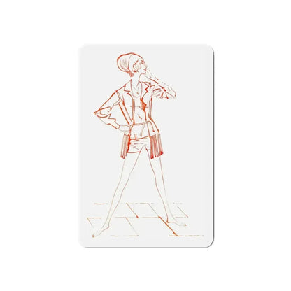 Fashion illustration from Good Housekeeping magazine, 1960 (Magazine Illustration) Refrigerator Magnet - The Sticker Space