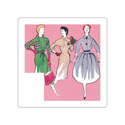 Fashion Illustration from Woman's Own magazine, 1957 (Magazine Illustration) STICKER Vinyl Die-Cut Decal White Die-Cut 2 Inch - The Sticker Space