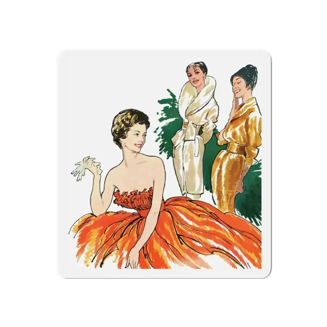 Fashion Illustration from Woman's Own magazine, 1959 (2) (Magazine Illustration) Refrigerator Magnet - The Sticker Space