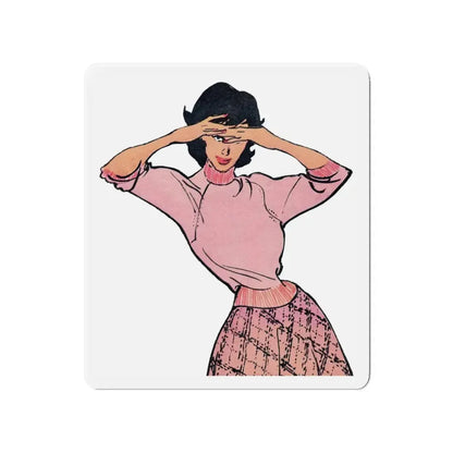 Fashion Illustration from Woman's Own magazine, 1959 (3) (Magazine Illustration) Refrigerator Magnet 4 Inch Die-Cut - The Sticker Space