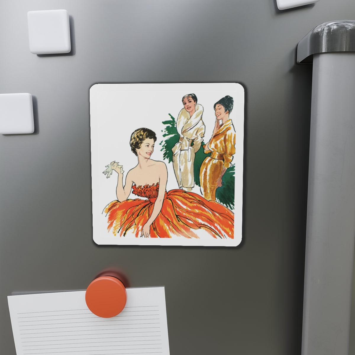 Fashion Illustration from Woman's Own magazine, 1959 (2) (Magazine Illustration) Refrigerator Magnet-The Sticker Space