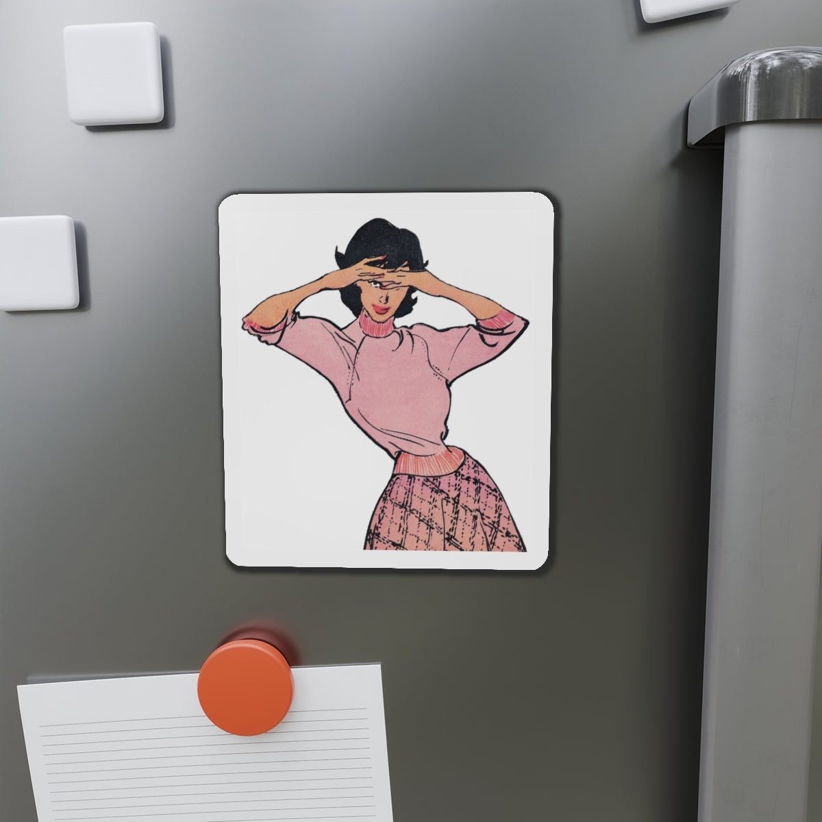 Fashion Illustration from Woman's Own magazine, 1959 (3) (Magazine Illustration) Refrigerator Magnet-The Sticker Space