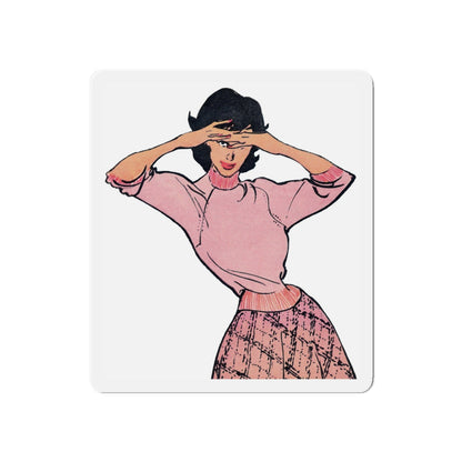 Fashion Illustration from Woman's Own magazine, 1959 (3) (Magazine Illustration) Refrigerator Magnet-6 × 6"-The Sticker Space