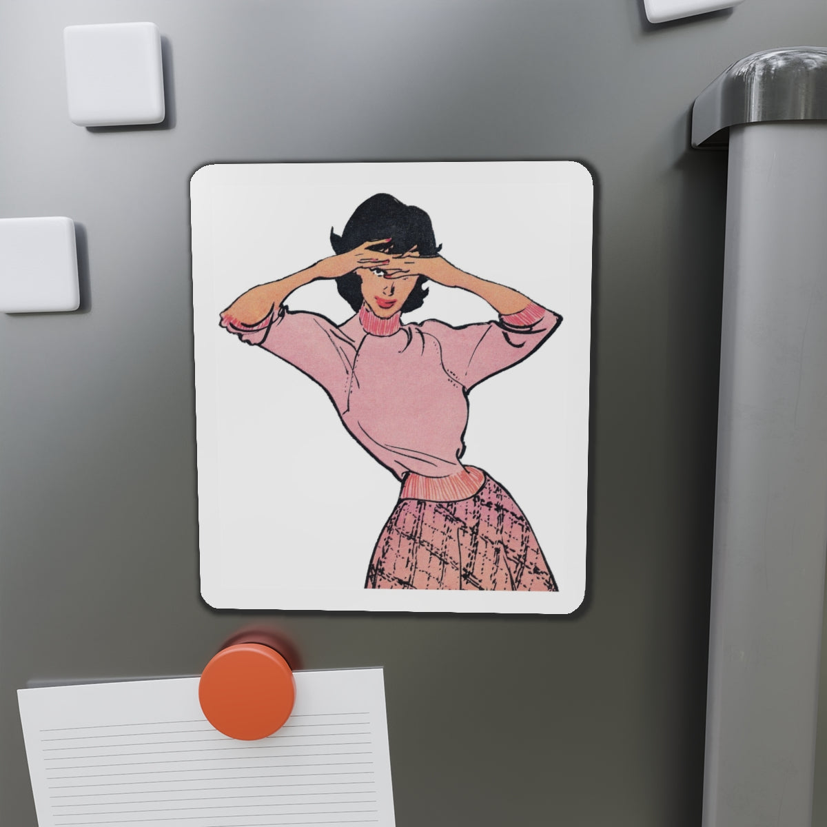 Fashion Illustration from Woman's Own magazine, 1959 (3) (Magazine Illustration) Refrigerator Magnet-The Sticker Space