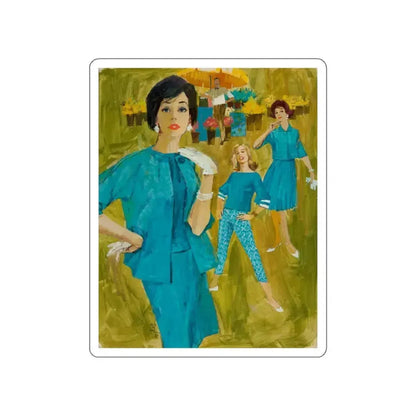 Fashion illustration (Magazine Illustration) STICKER Vinyl Die-Cut Decal White Die-Cut 4 Inch - The Sticker Space