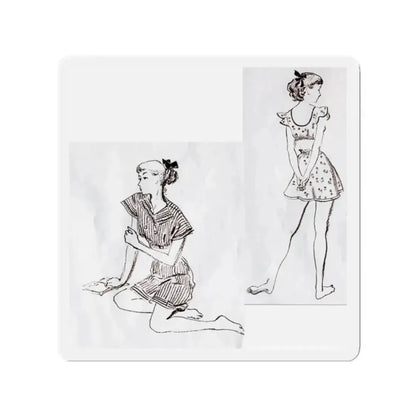 Fashion Illustrations, Junior Bazaar, 1947 (Magazine Illustration) Refrigerator Magnet - The Sticker Space