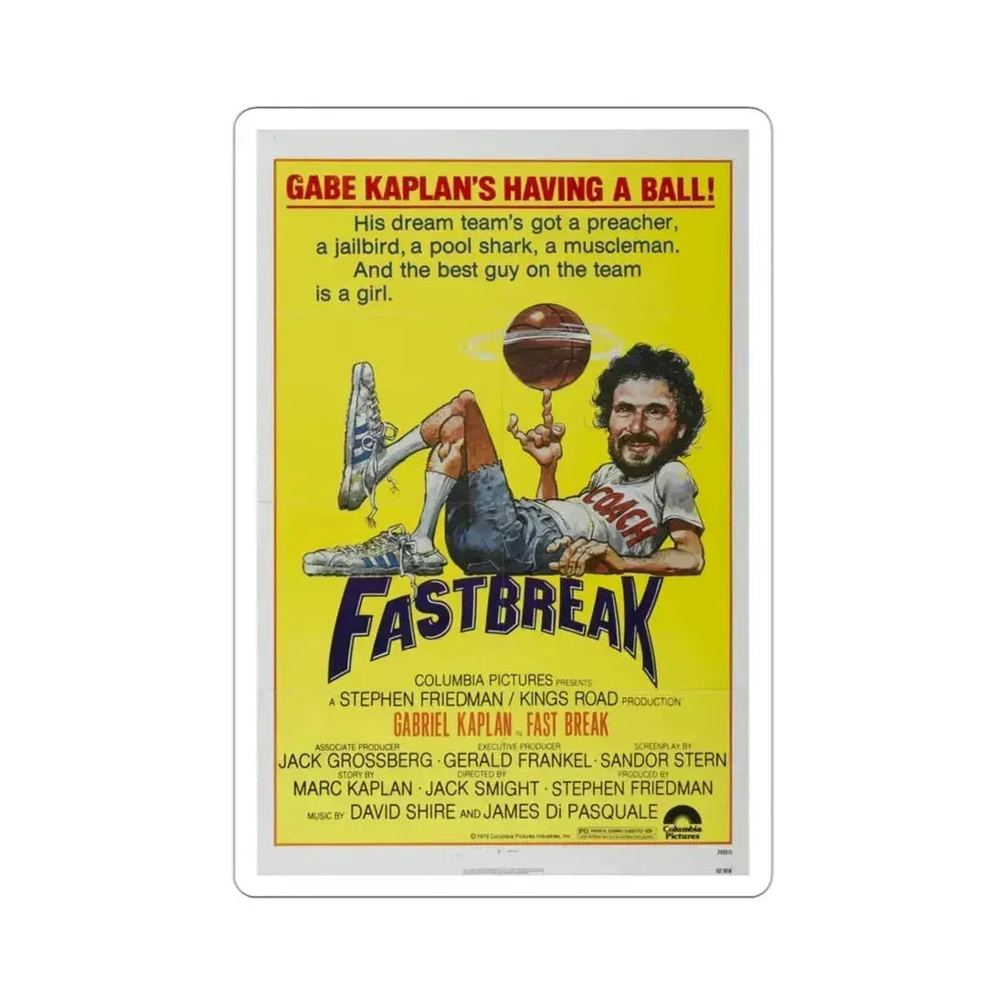 Fast Break 1979 Movie Poster STICKER Vinyl Die-Cut Decal 3 Inch - The Sticker Space