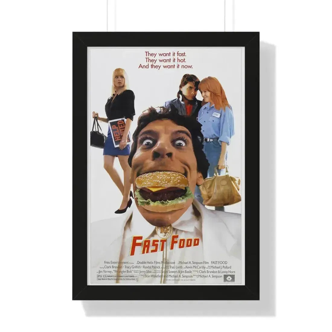 FAST FOOD 1989 - Framed Movie Poster 16″ x 24″ Black - The Sticker Space