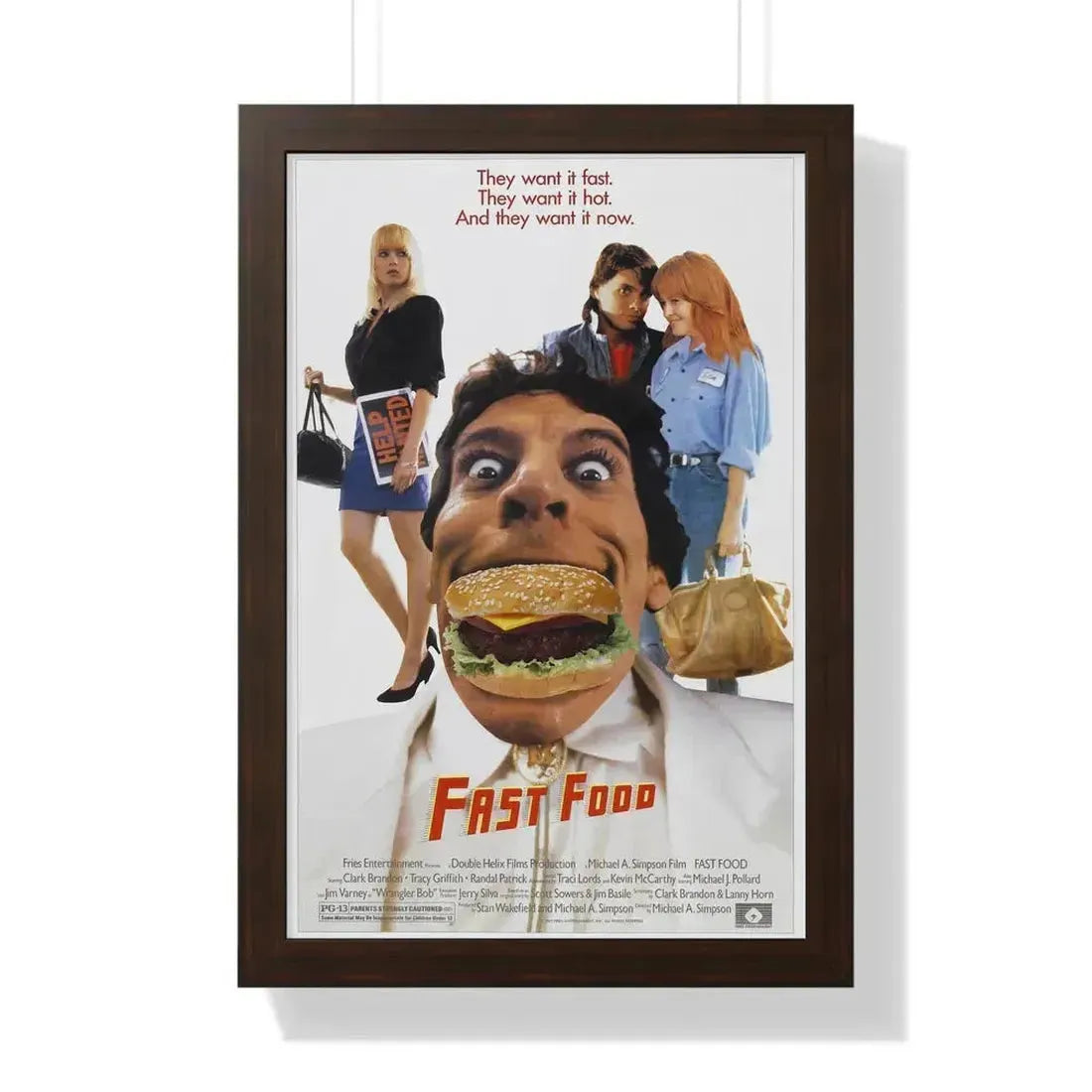 FAST FOOD 1989 - Framed Movie Poster 16″ x 24″ Walnut - The Sticker Space