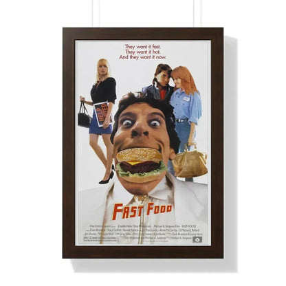 FAST FOOD 1989 - Framed Movie Poster 16″ x 24″ Walnut - The Sticker Space