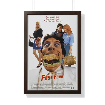 FAST FOOD 1989 - Framed Movie Poster 20" x 30" Walnut - The Sticker Space