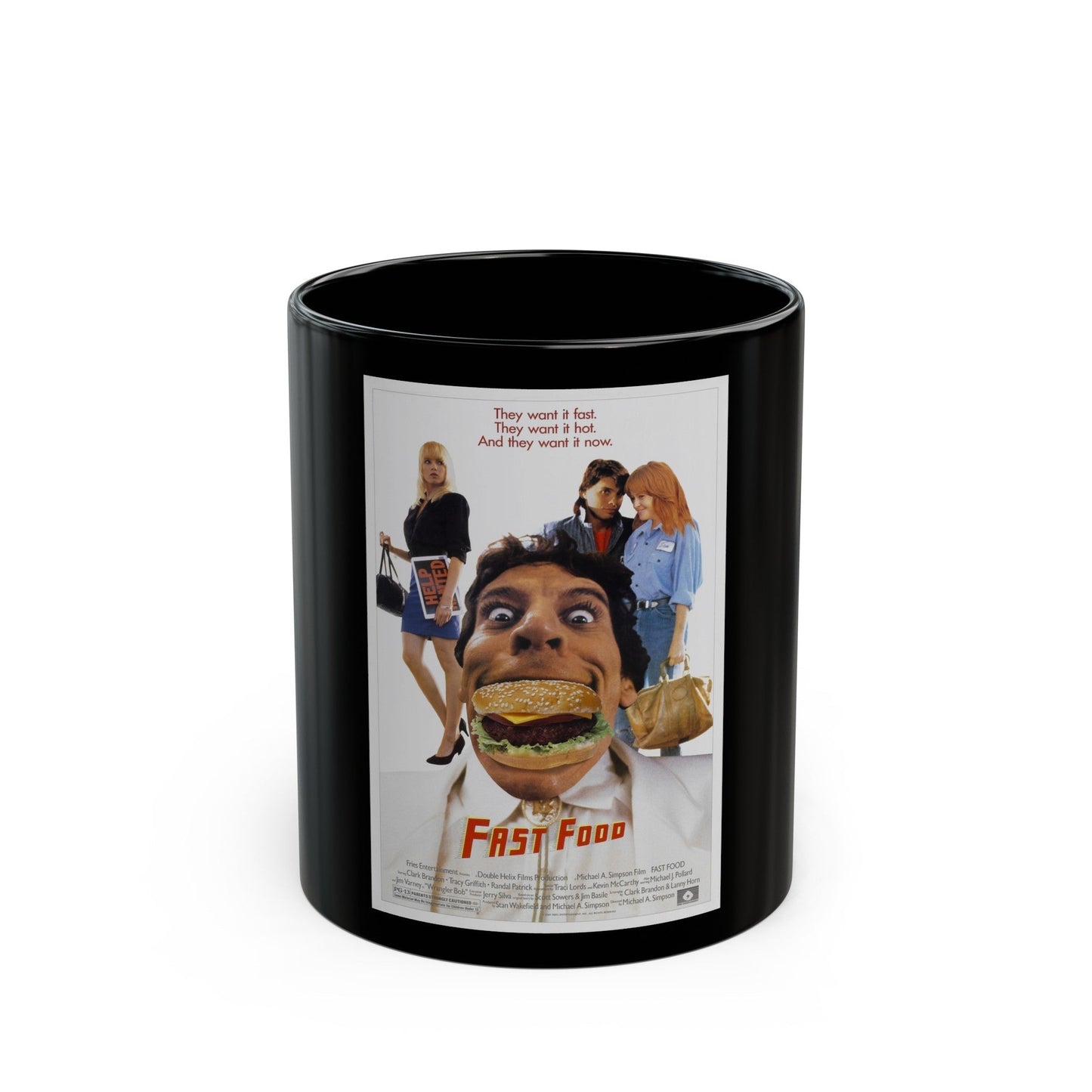 FAST FOOD 1989 Movie Poster - Black Coffee Mug-11oz-The Sticker Space