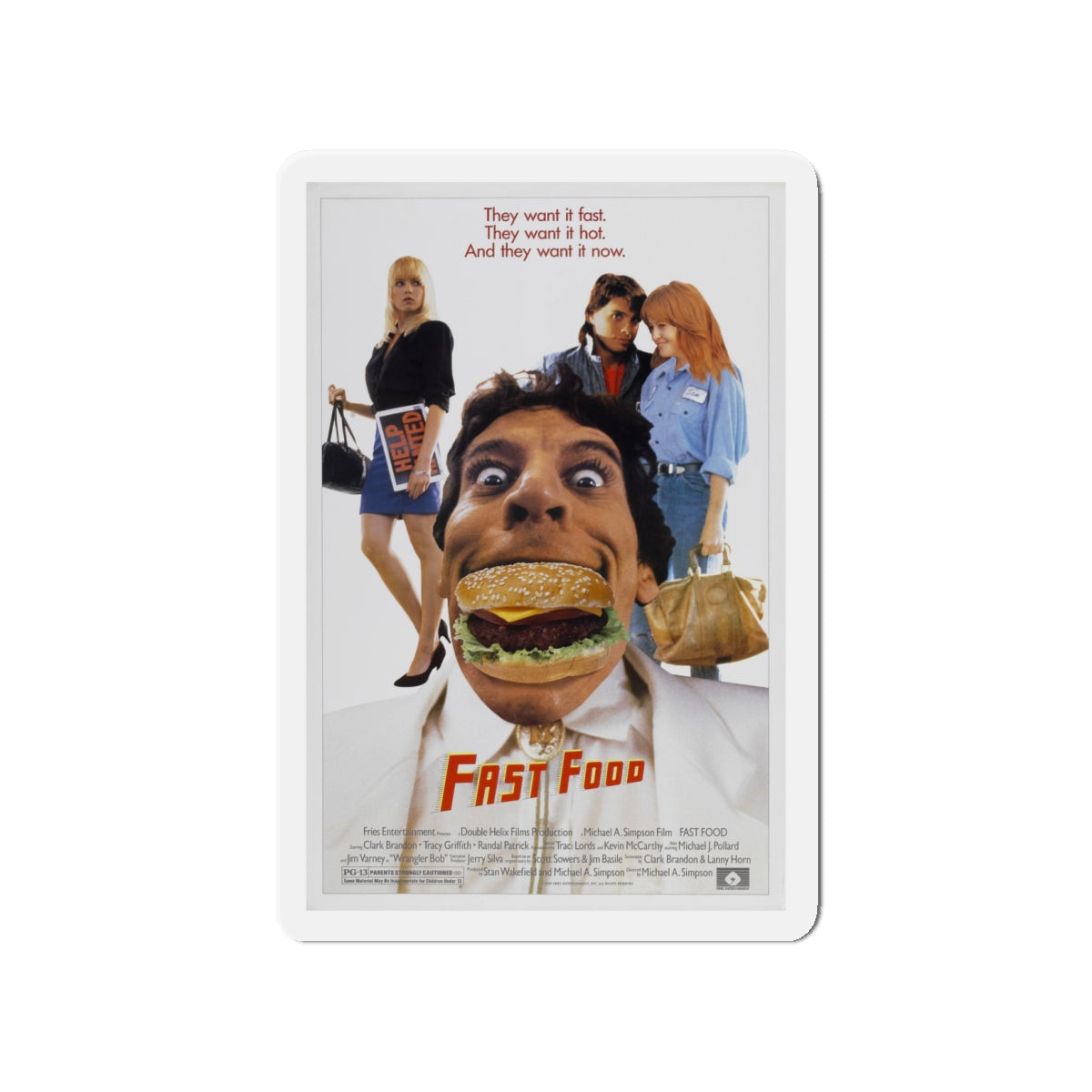 FAST FOOD 1989 Movie Poster - Die-Cut Magnet-4" x 4"-The Sticker Space