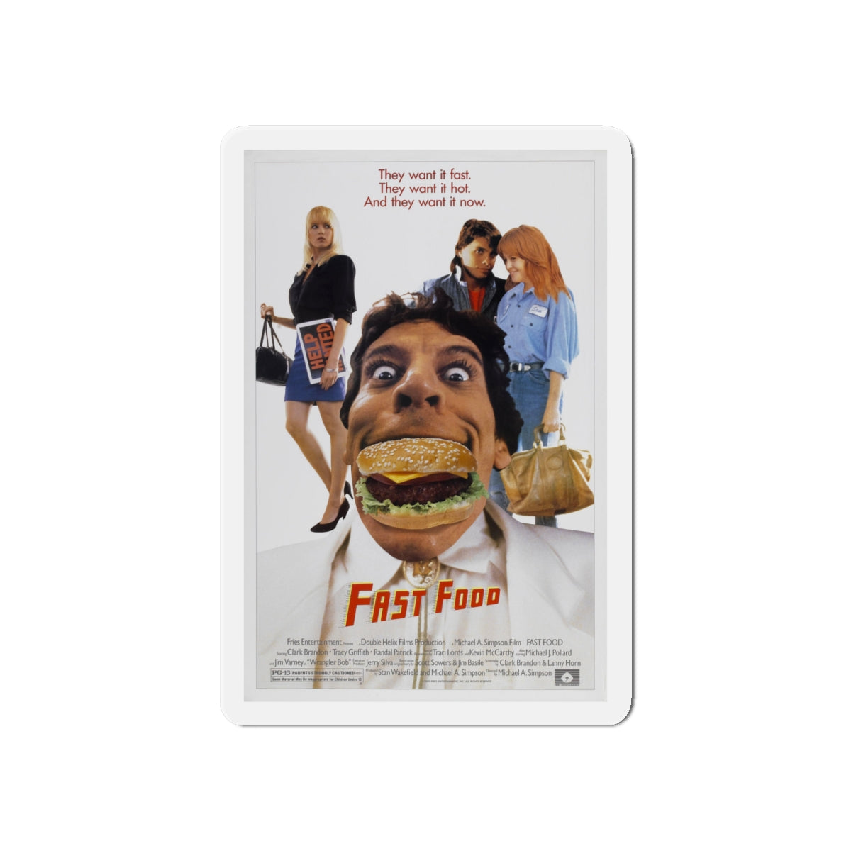 FAST FOOD 1989 Movie Poster - Die-Cut Magnet-6 × 6"-The Sticker Space