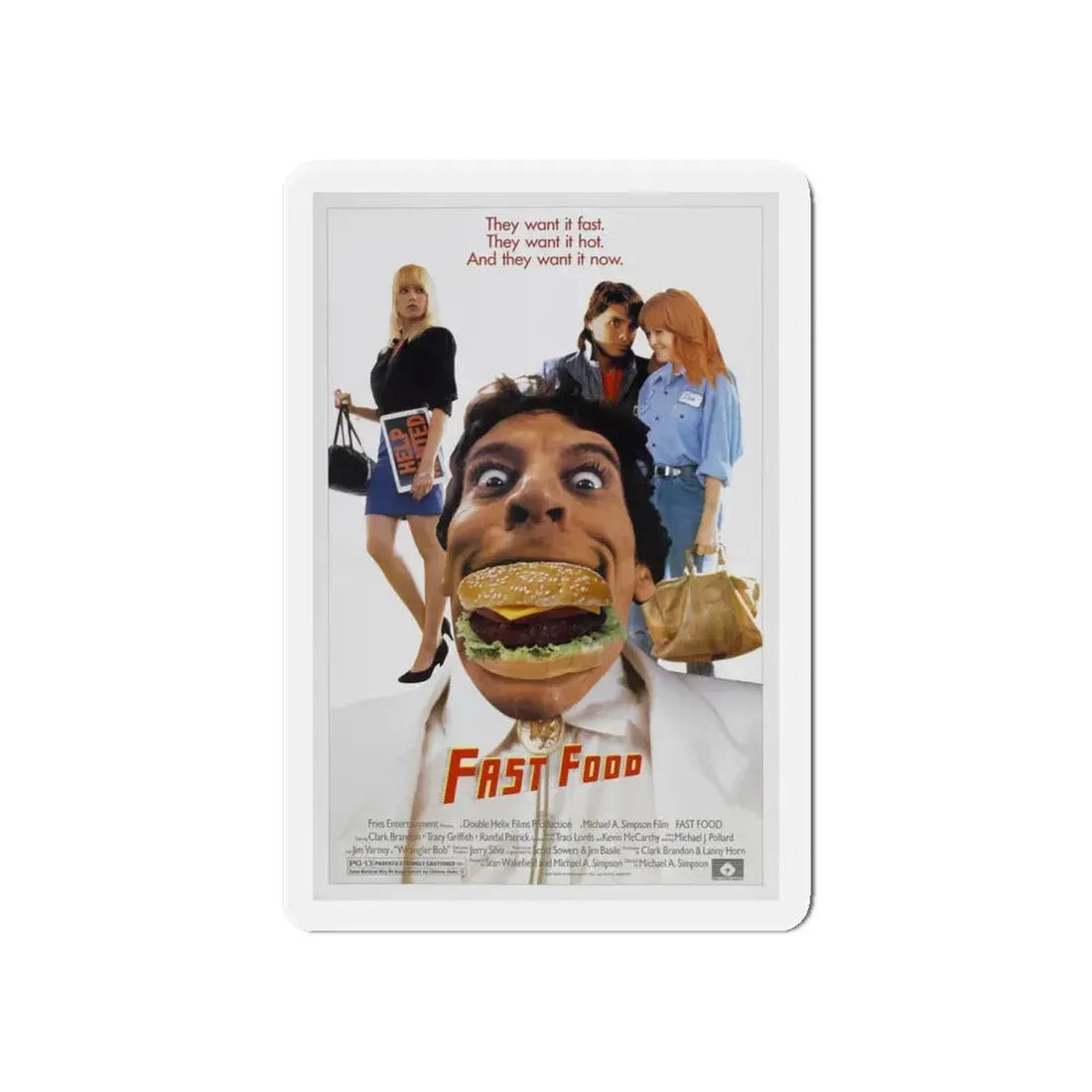 FAST FOOD 1989 Movie Poster - Refrigerator Magnet 6 Inch - The Sticker Space