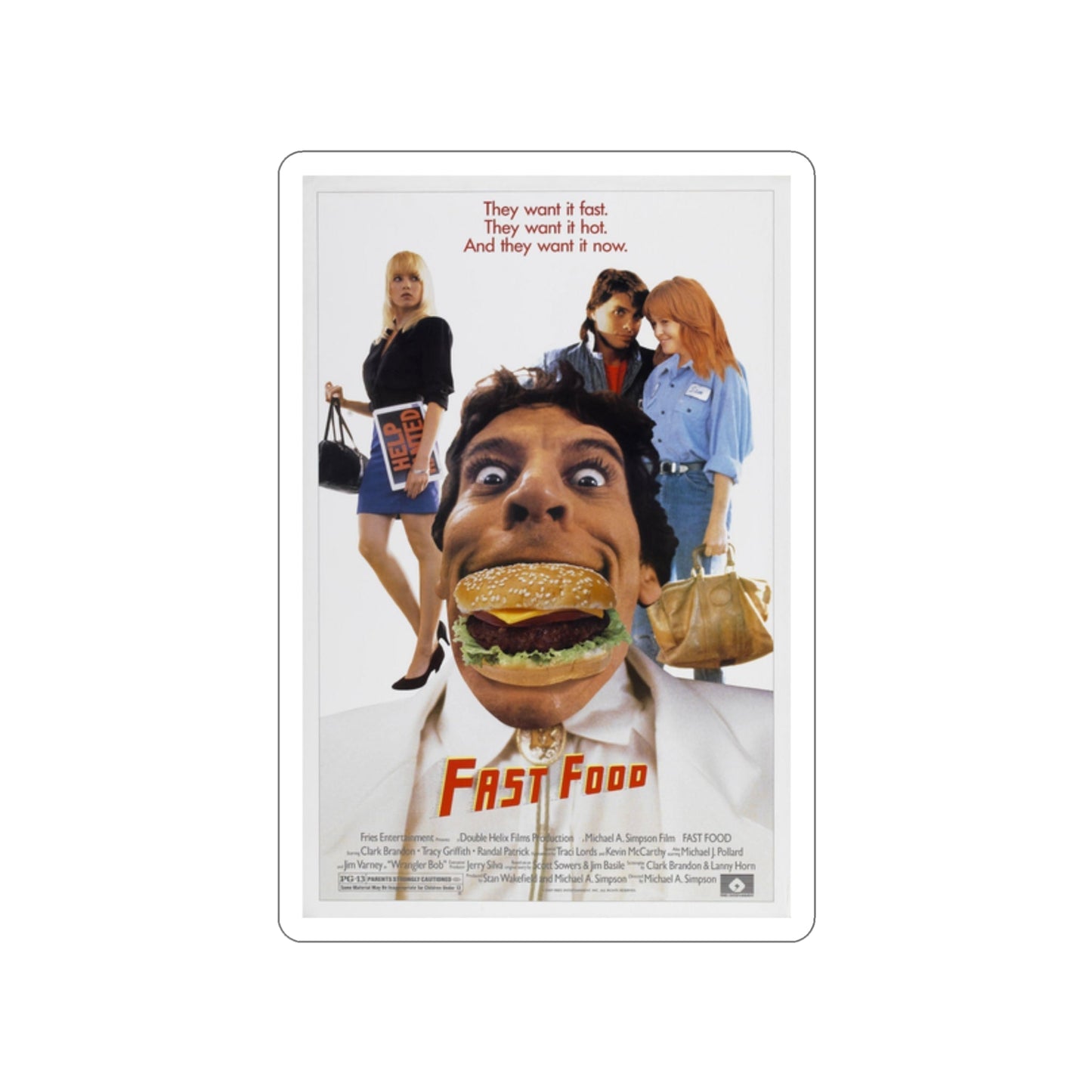 FAST FOOD 1989 Movie Poster STICKER Vinyl Die-Cut Decal-2 Inch-The Sticker Space