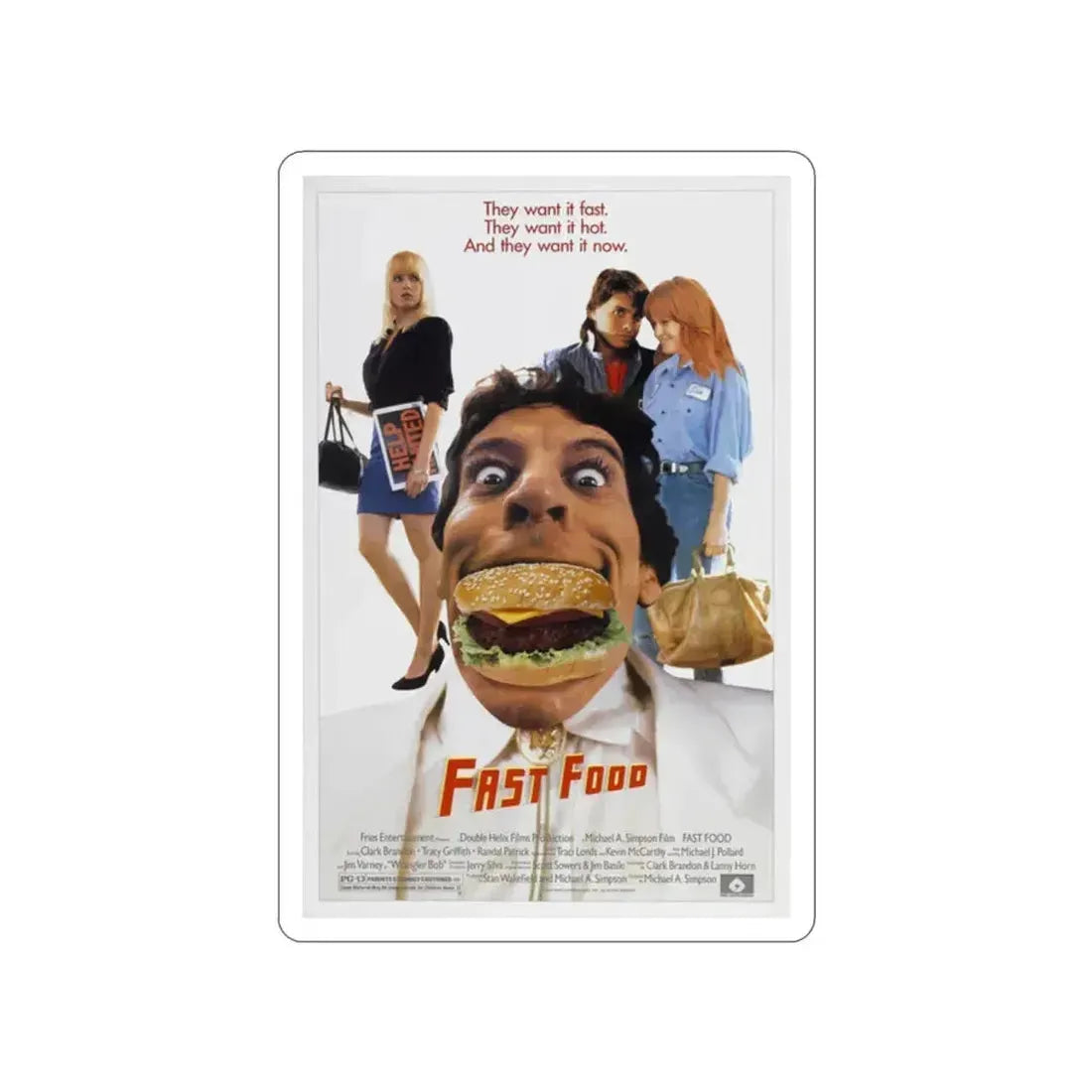 FAST FOOD 1989 Movie Poster STICKER Vinyl Die-Cut Decal 2 Inch - The Sticker Space