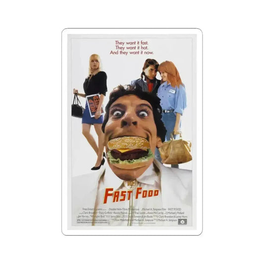 FAST FOOD 1989 Movie Poster - STICKER Vinyl Kiss-Cut Decal 2 Inch White - The Sticker Space