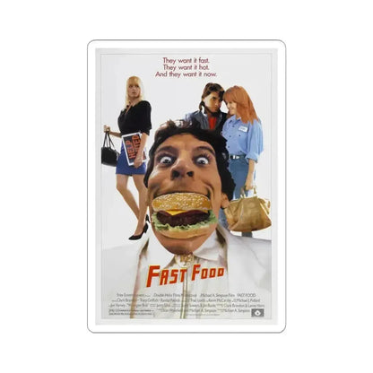 FAST FOOD 1989 Movie Poster - STICKER Vinyl Kiss-Cut Decal 3 Inch White - The Sticker Space