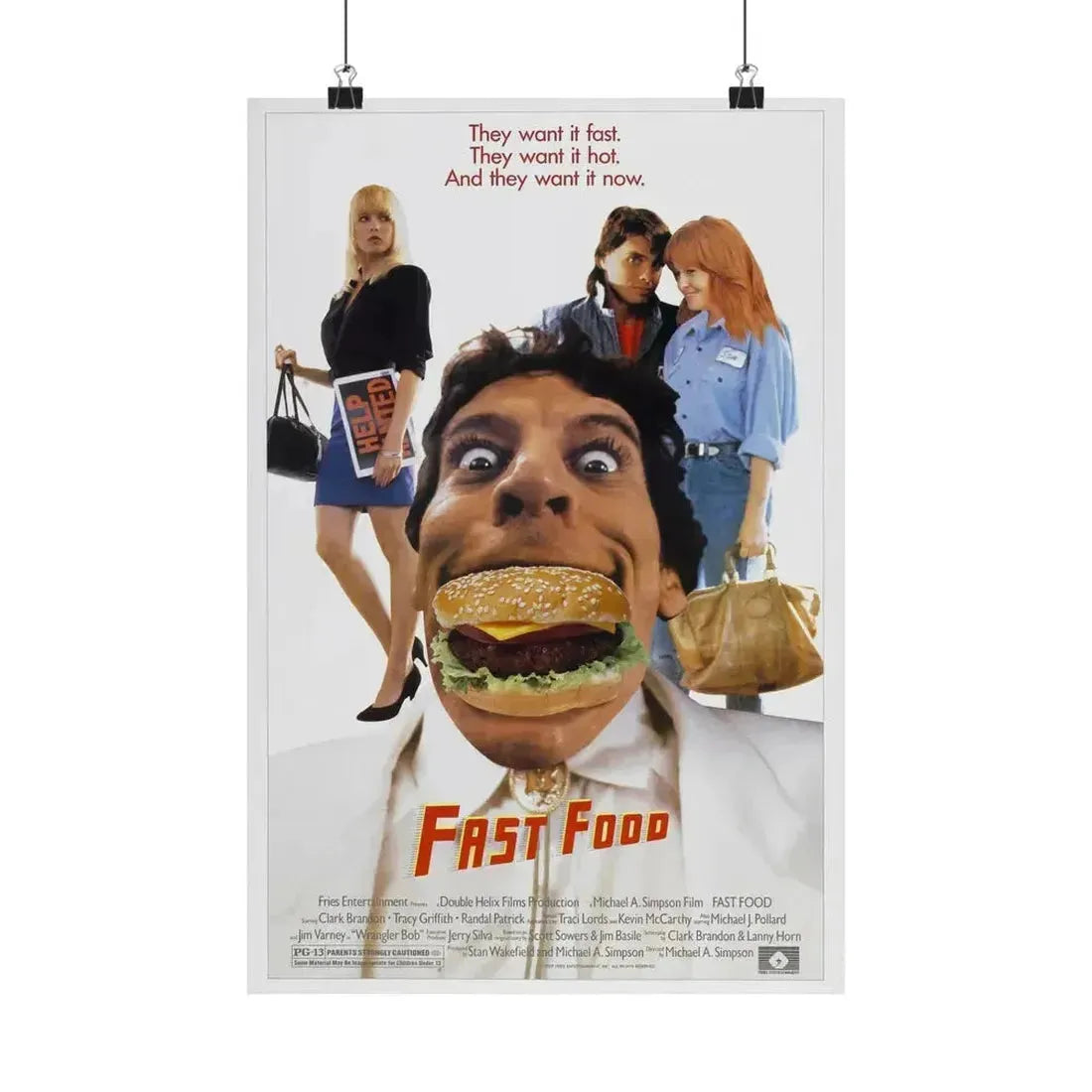 FAST FOOD 1989 - Paper Movie Poster 12″ x 18″ Matte - The Sticker Space