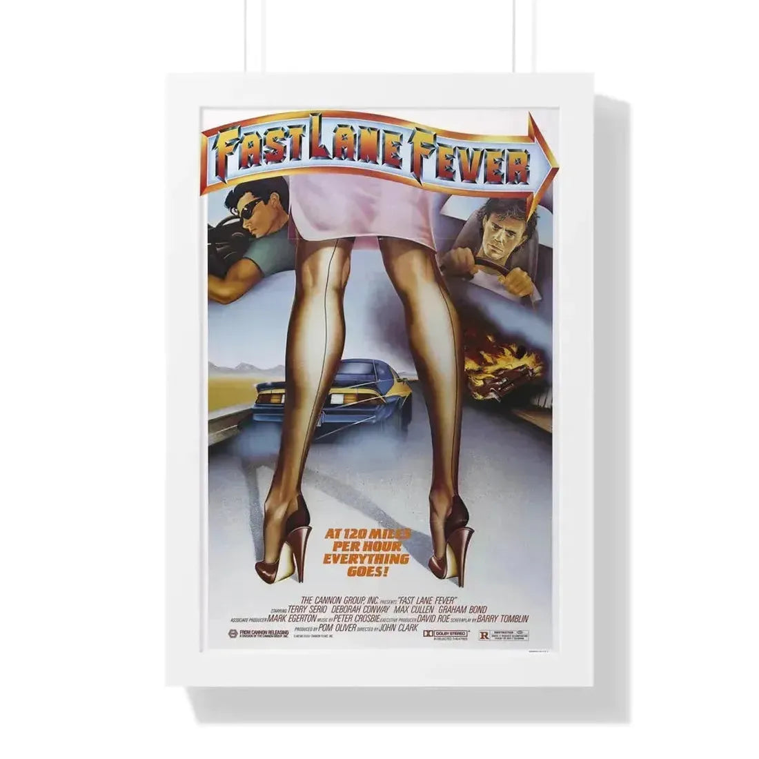 FAST LANE FEVER 1982 - Framed Movie Poster 16″ x 24″ White - The Sticker Space