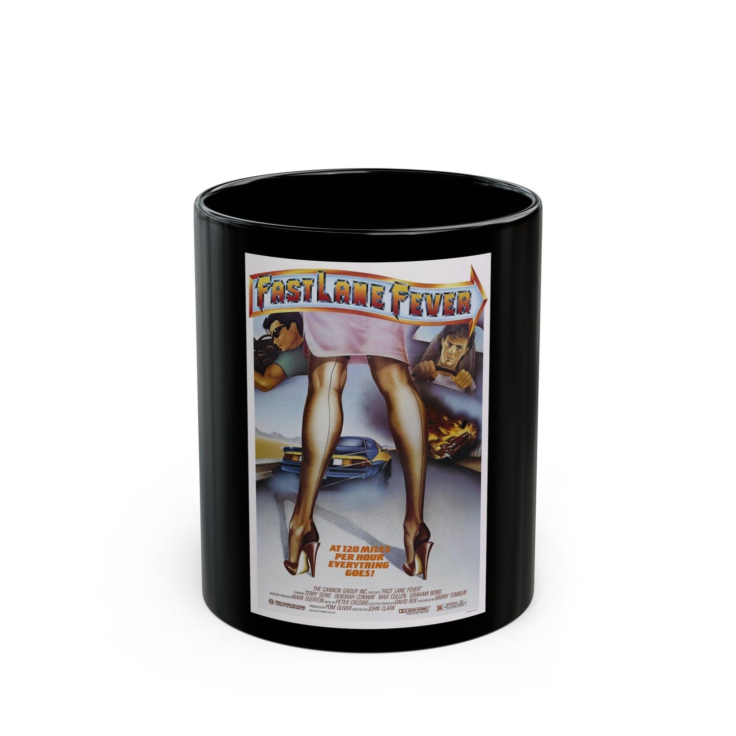 FAST LANE FEVER 1982 Movie Poster - Black Coffee Mug-11oz-The Sticker Space