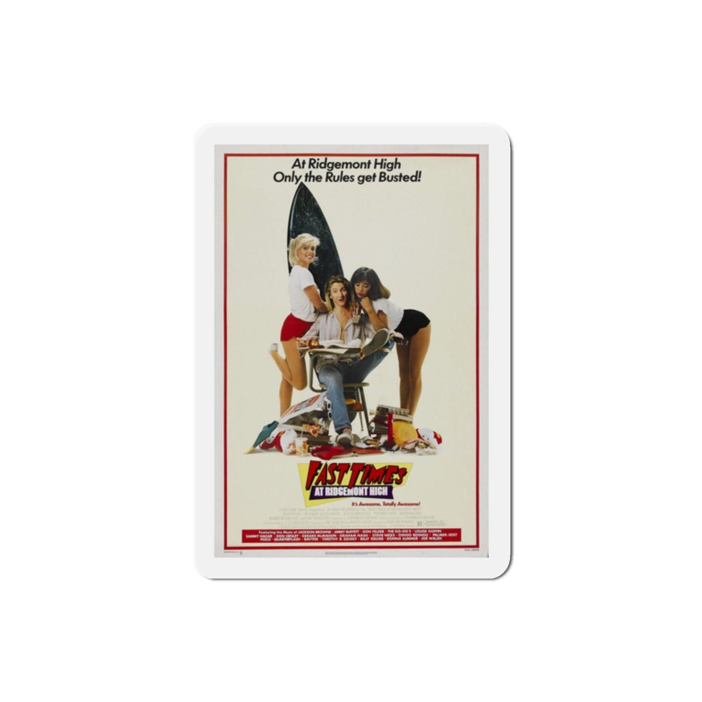 Fast Times at Ridgemont High 1982 Movie Poster Die-Cut Magnet-2" x 2"-The Sticker Space