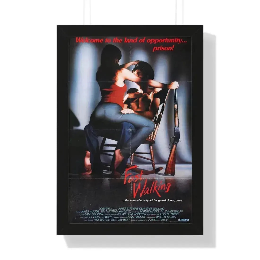 FAST WALKING 1982 - Framed Movie Poster 16″ x 24″ Black - The Sticker Space