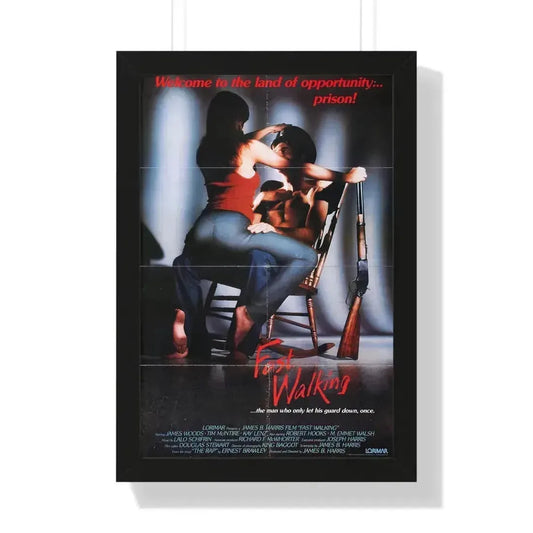 FAST WALKING 1982 - Framed Movie Poster 16″ x 24″ Black - The Sticker Space