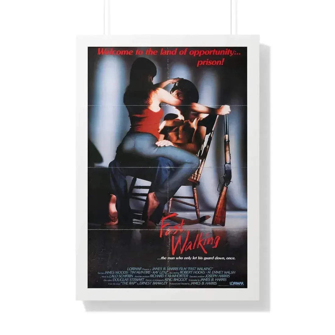 FAST WALKING 1982 - Framed Movie Poster 20" x 30" White - The Sticker Space