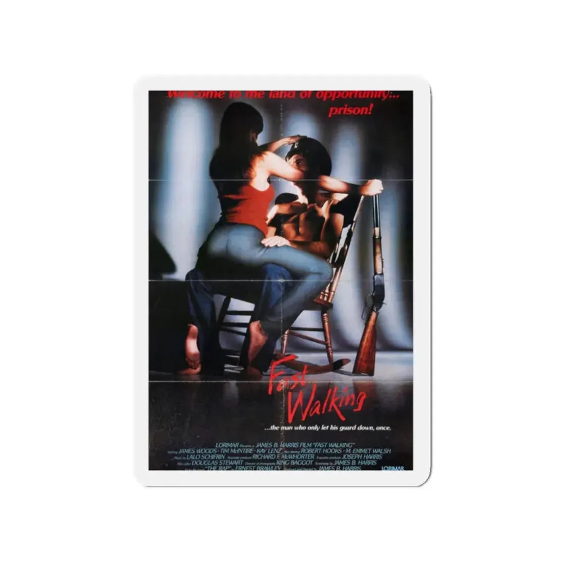 FAST WALKING 1982 Movie Poster - Refrigerator Magnet 2 Inch - The Sticker Space