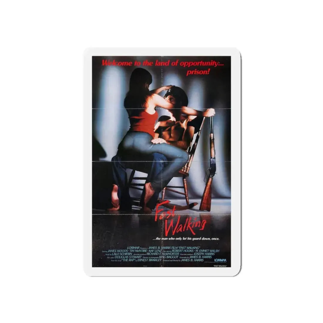 FAST WALKING 1982 Movie Poster - Refrigerator Magnet 5 Inch - The Sticker Space