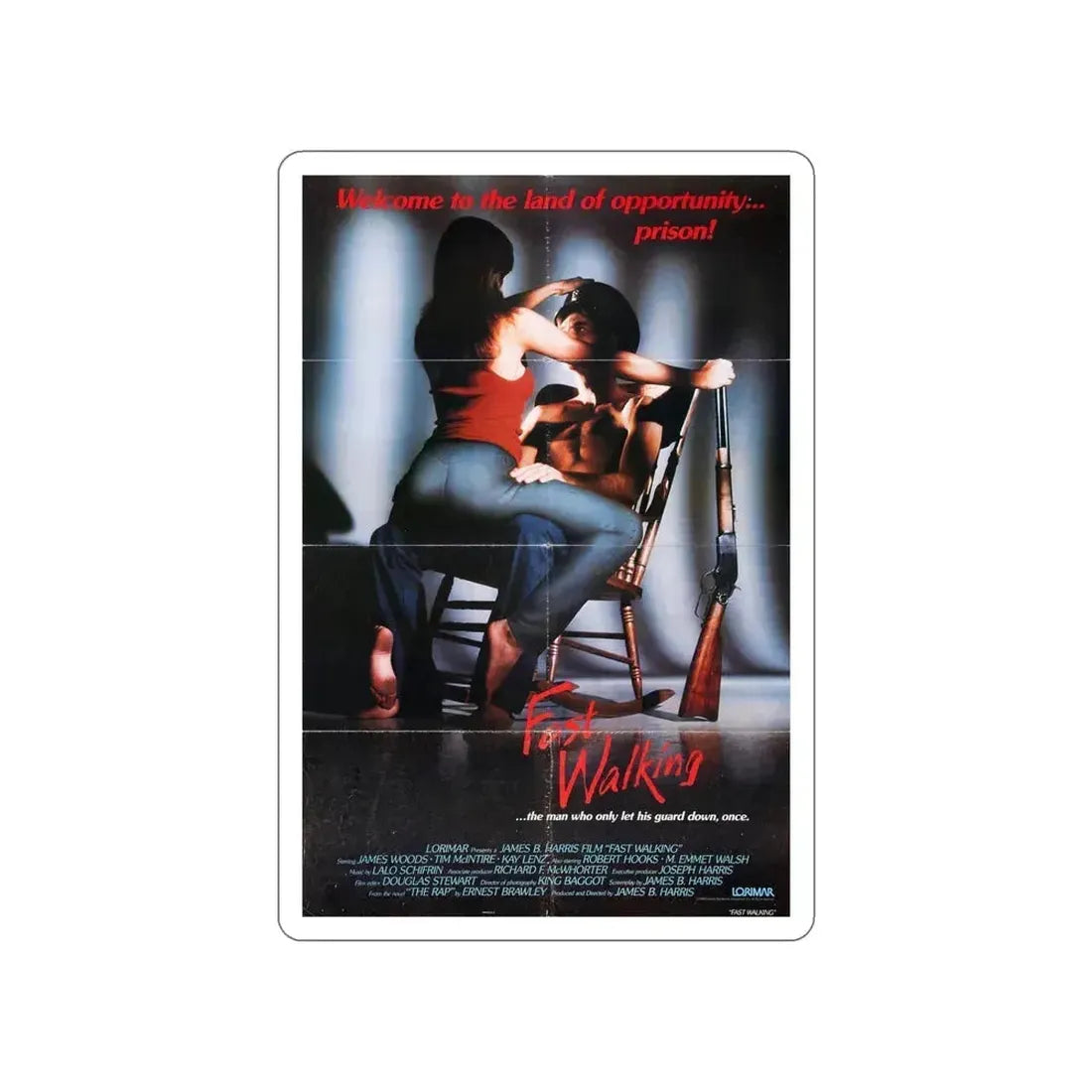 FAST WALKING 1982 Movie Poster STICKER Vinyl Die-Cut Decal 6 Inch - The Sticker Space