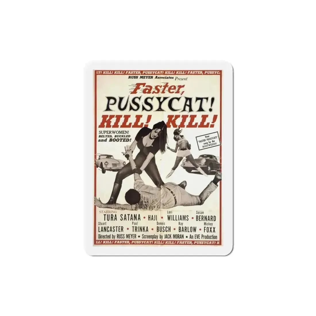Faster Pussycat Kill Kill 1965 Movie Poster Refrigerator Magnet - The Sticker Space