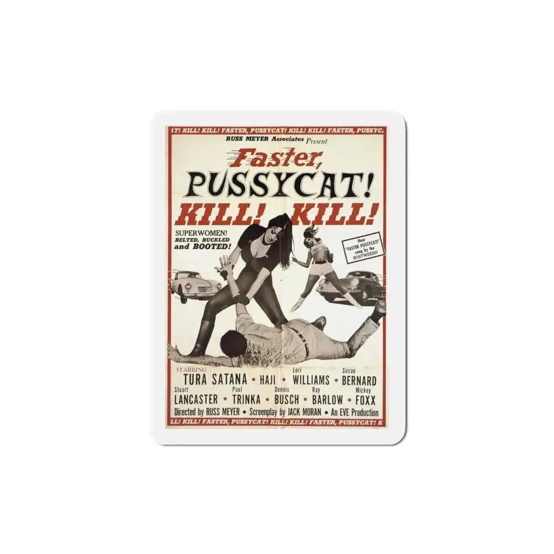 Faster Pussycat Kill Kill 1965 Movie Poster Refrigerator Magnet - The Sticker Space