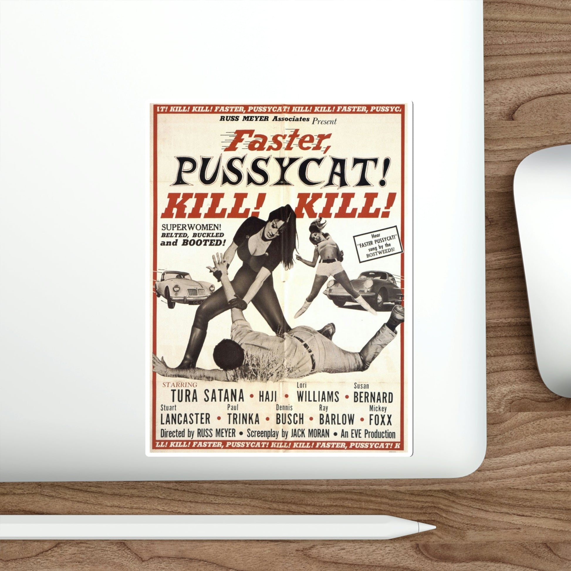 Faster Pussycat Kill Kill 1965 Movie Poster STICKER Vinyl Die-Cut Decal-The Sticker Space