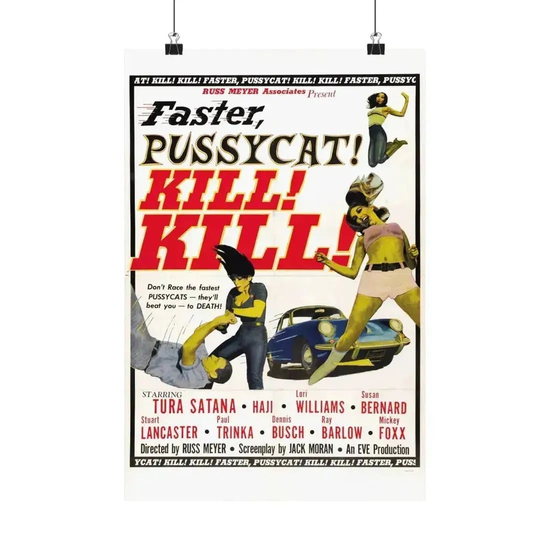 FASTER, PUSSYCAT! KILL! KILL! 1965 - Paper Movie Poster 12″ x 18″ Matte - The Sticker Space