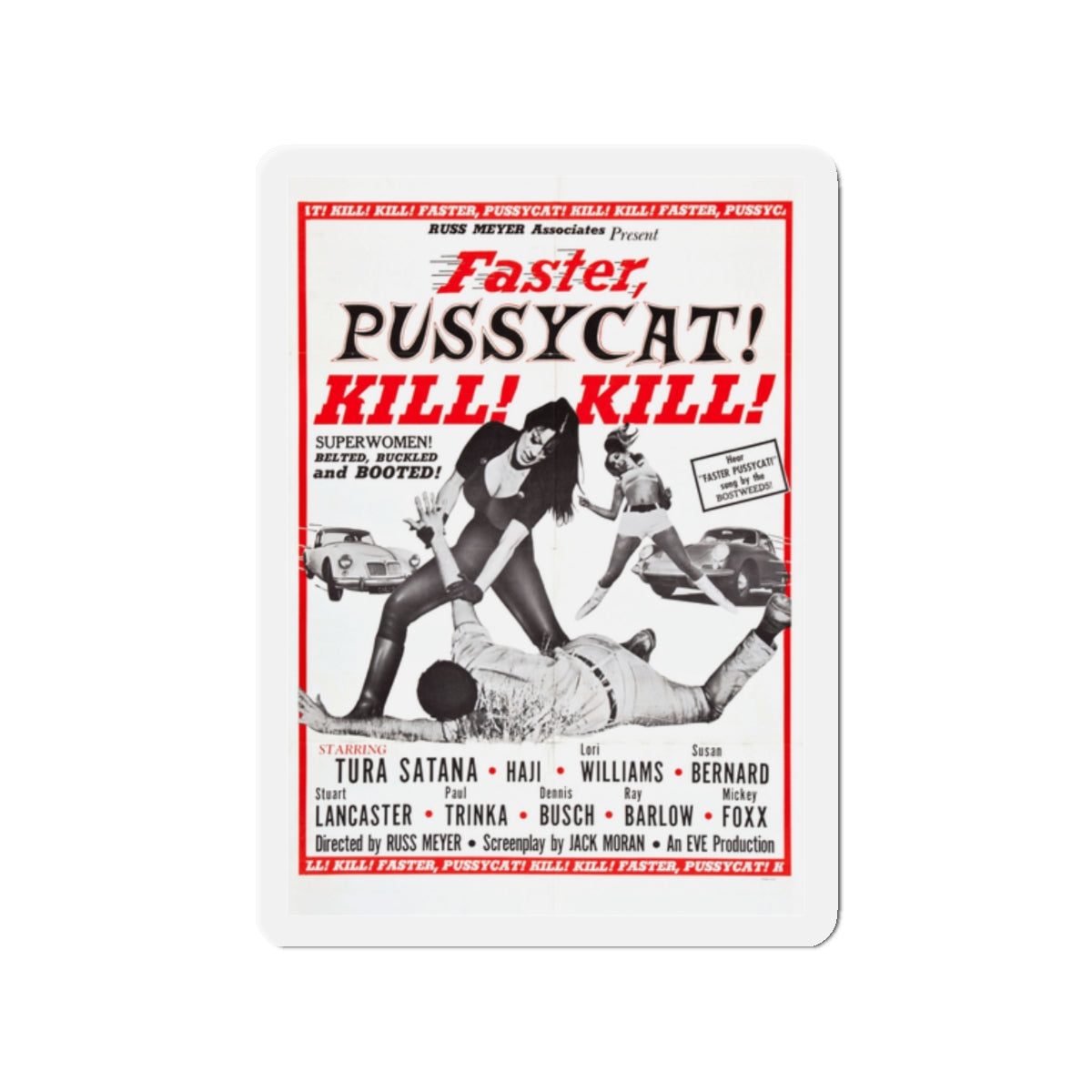 FASTER, PUSSYCAT! KILL! KILL! (2) 1965 Movie Poster - Die-Cut Magnet-2" x 2"-The Sticker Space